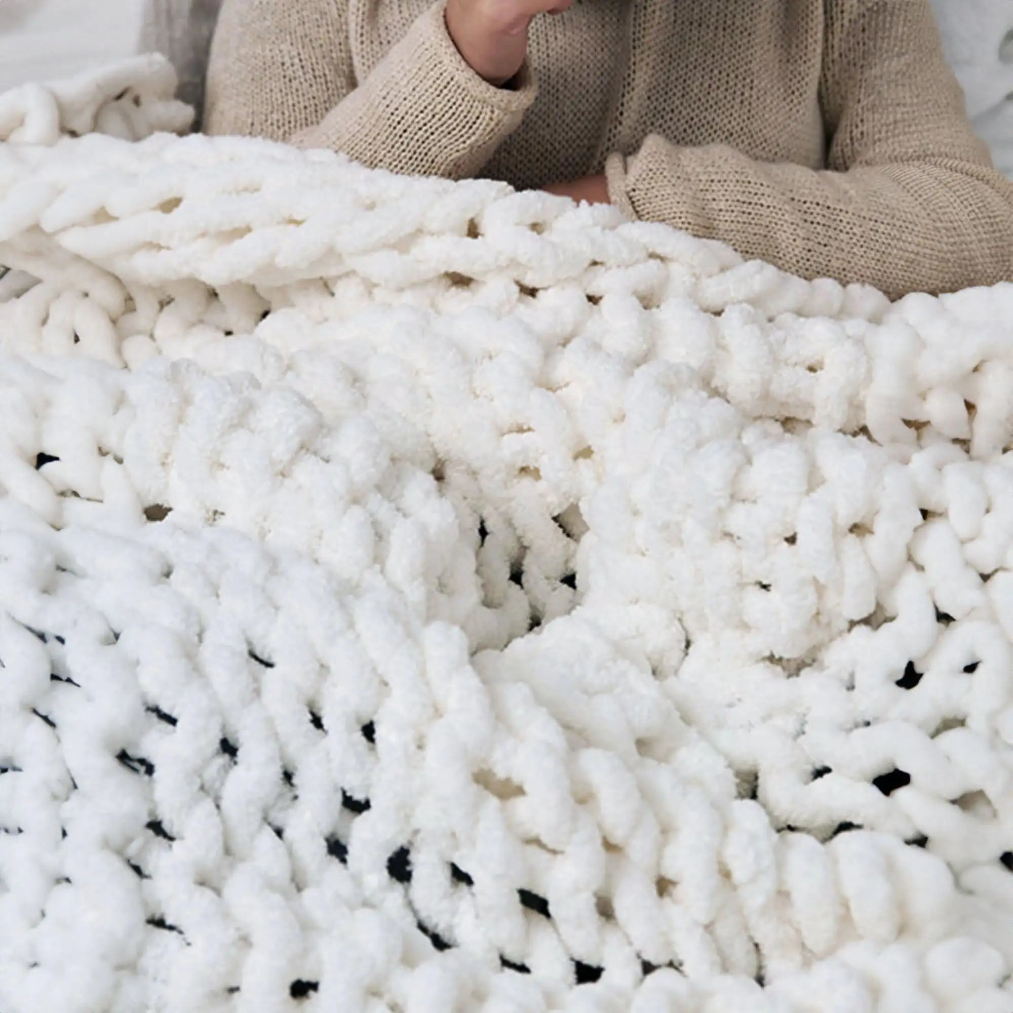 Loose Knit Throw Blanket