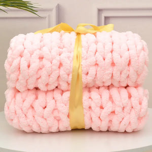 Chunky Hand Knitted Blanket 