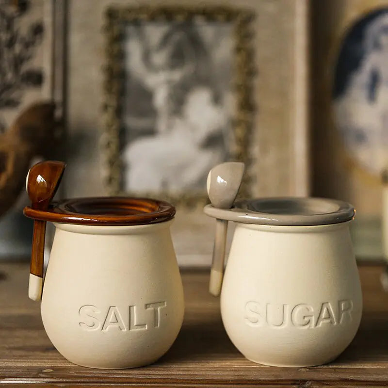 Vintage Ceramic Sugar & Salt Jugs